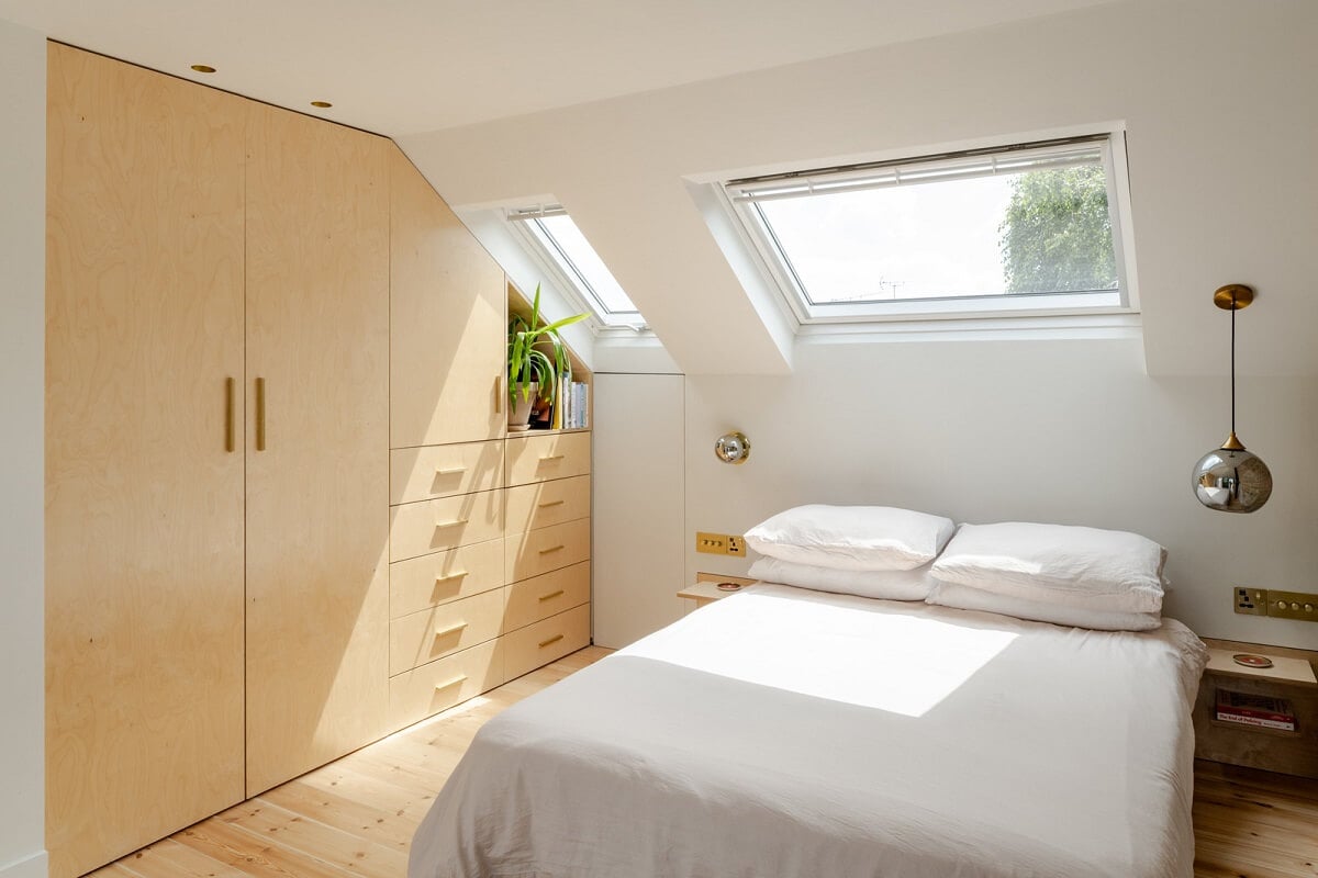 A London Terraced House with a Modern Kitchen Extension 16 loft bedroom built in wardrobes