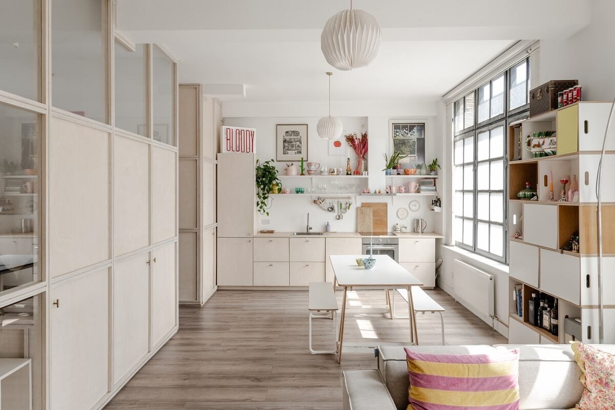 A Modern Scandinavian-Style Apartment in a Former London Mill 7 london apartment with open plan living space