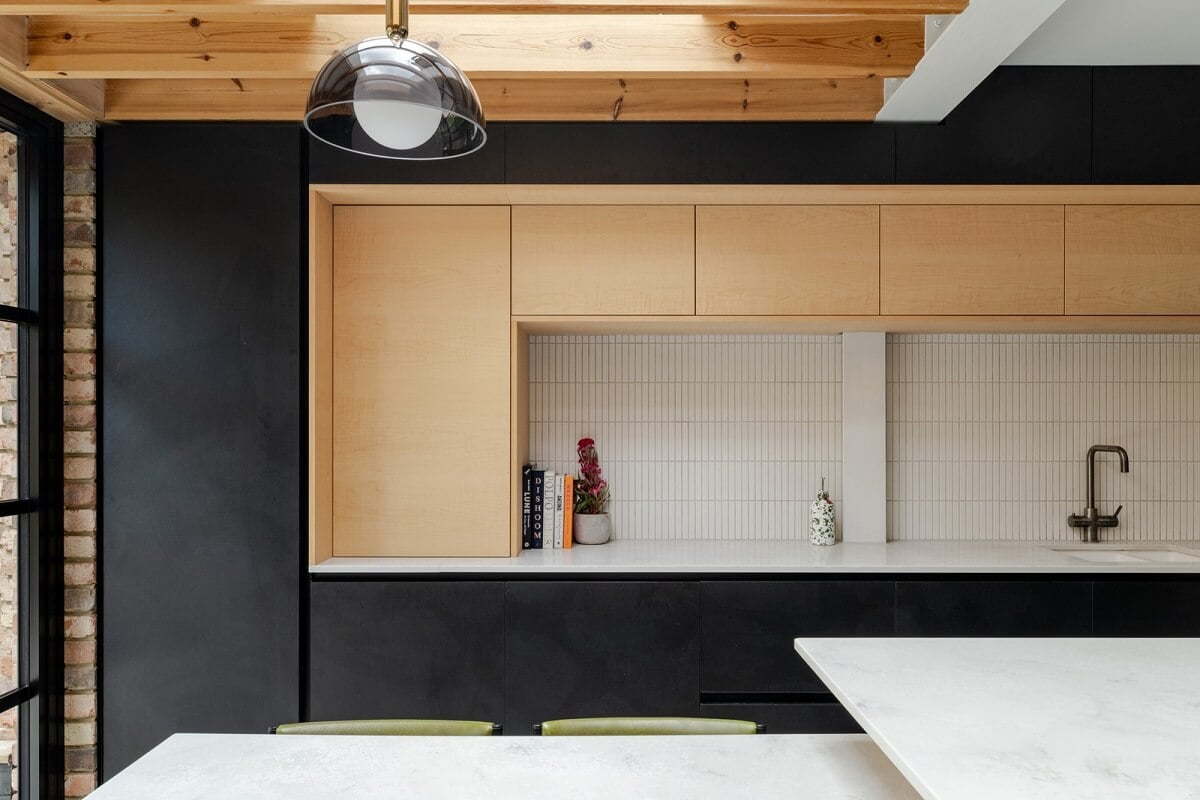 A London Terraced House with a Modern Kitchen Extension 7 modern black wood kitchen