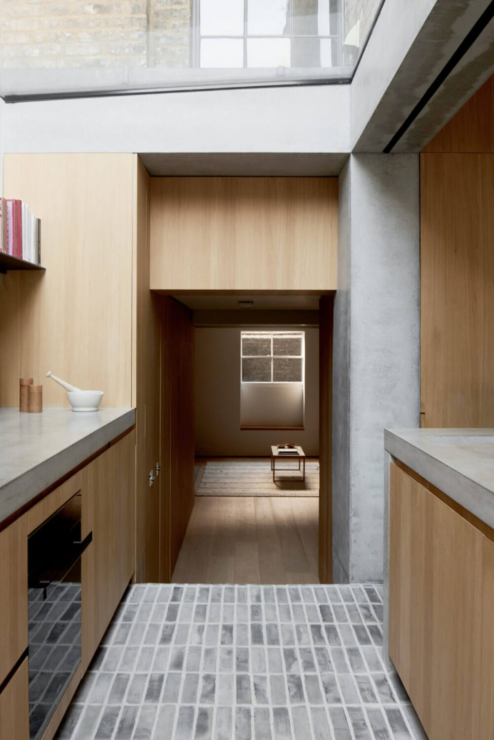 A Georgian Townhouse with a Modern Concrete Extension 12 modern kitchen extension skylight