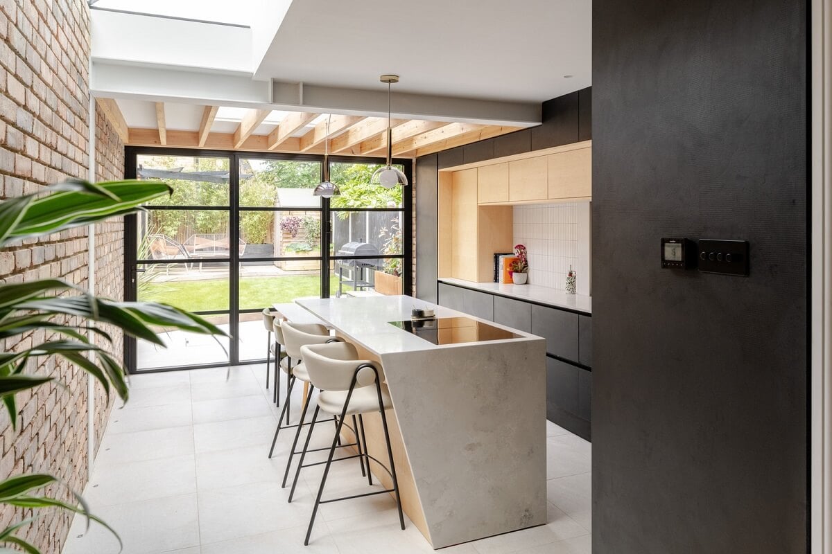 A London Terraced House with a Modern Kitchen Extension 6 modern kitchen with island