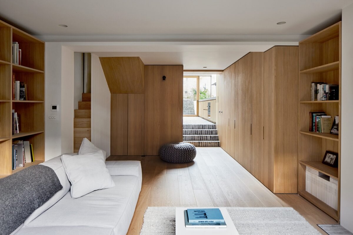 A Georgian Townhouse with a Modern Concrete Extension 17 modern wood sitting room