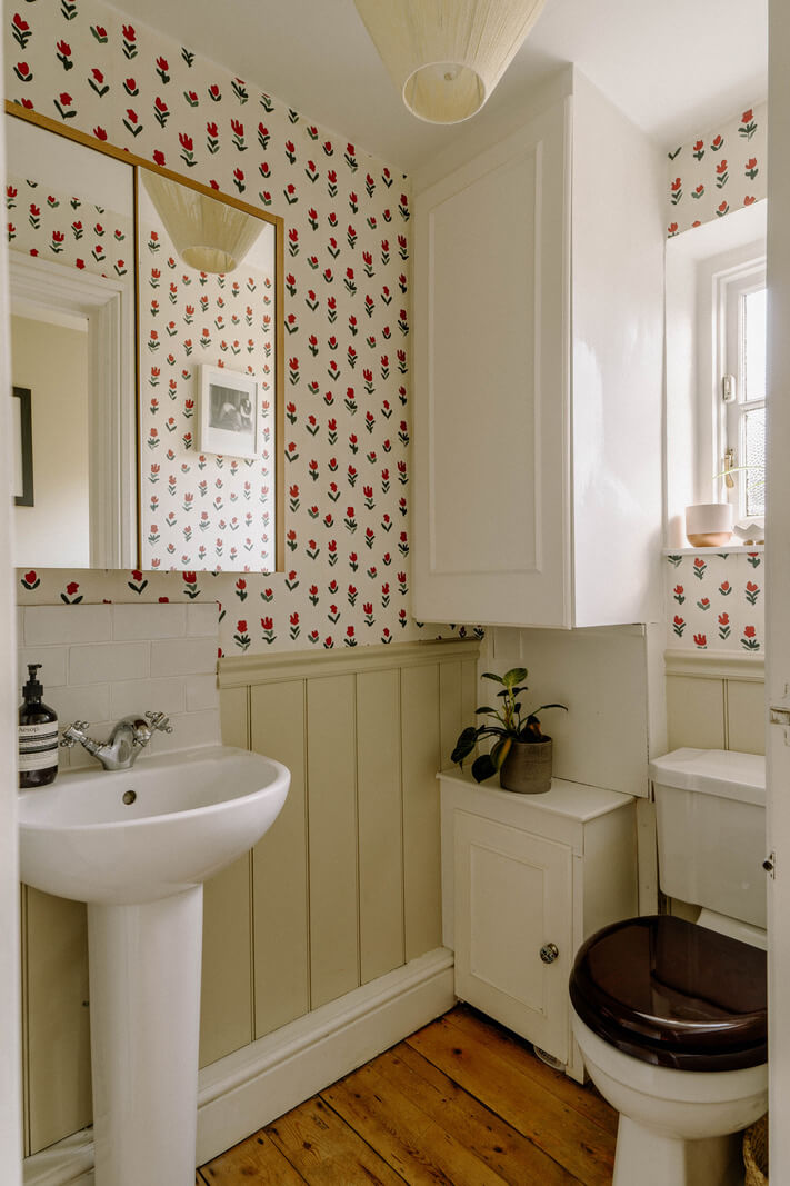 Best of 2024: Bathrooms 14 powder room wallpaper paneled walls Best of 2024: Bathrooms
