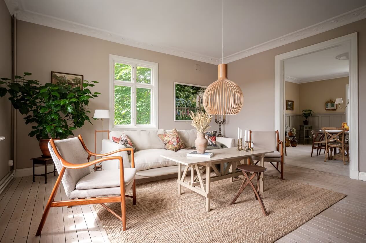 Original Charm in a Light Green Swedish Country House 2 scandi living room