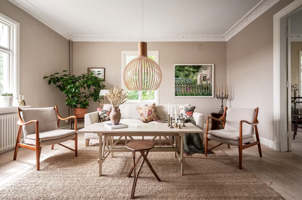 Original Charm in a Light Green Swedish Country House 3 scandi living room country house