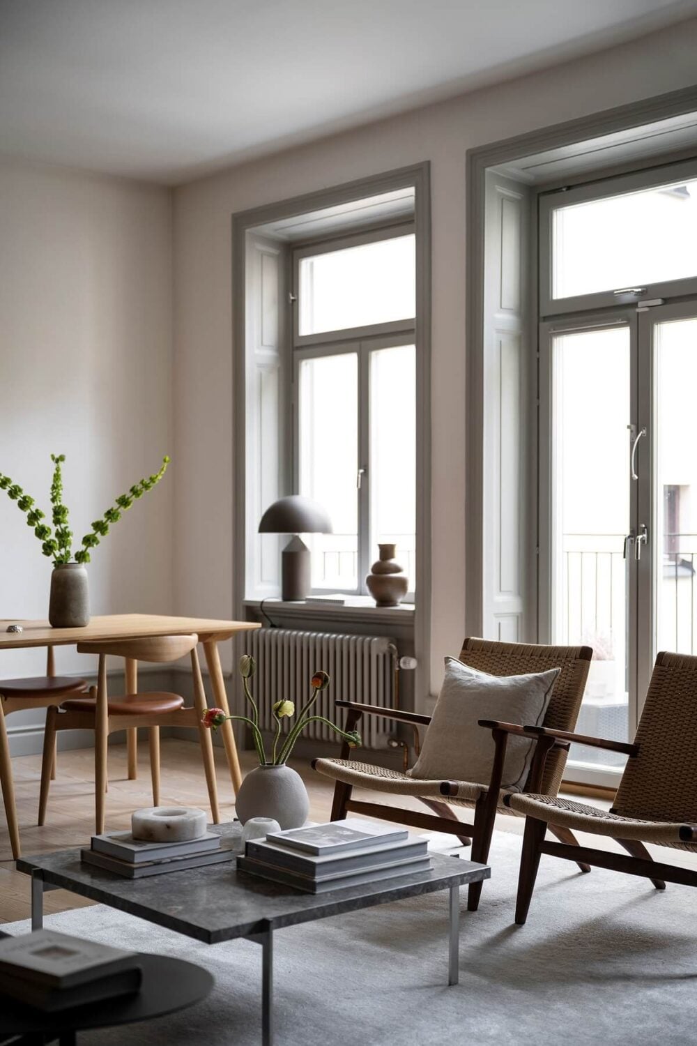 A Stylish Scandinavian Duplex with Custom-Made Cabinets 8 scandinavian living room
