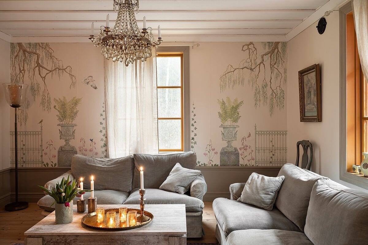 A Charming Historic Home with Views of the Lake 3 sitting room with wall murals