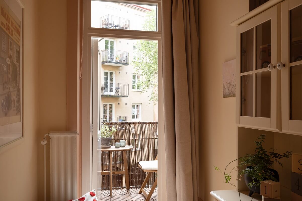 Warm Colors and Painted Ceilings in a Swedish Apartment 17 small children room with balcony