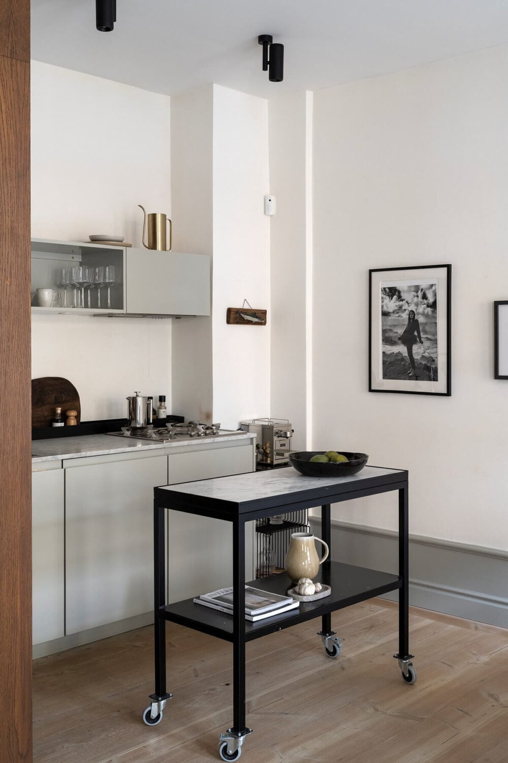 A Stylish Scandinavian Duplex with Custom-Made Cabinets 10 small kitchen with island