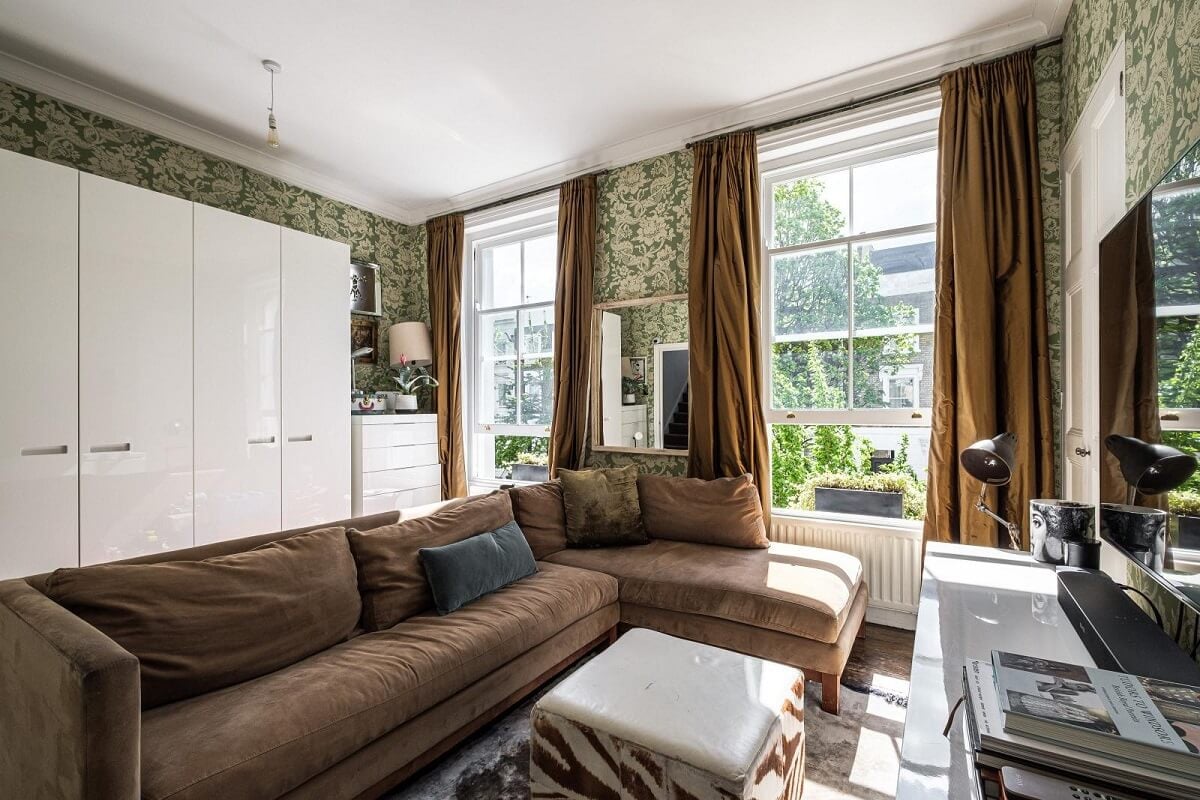 Moody Gray Tones and Period Details in a Victorian Townhouse 20 tv room