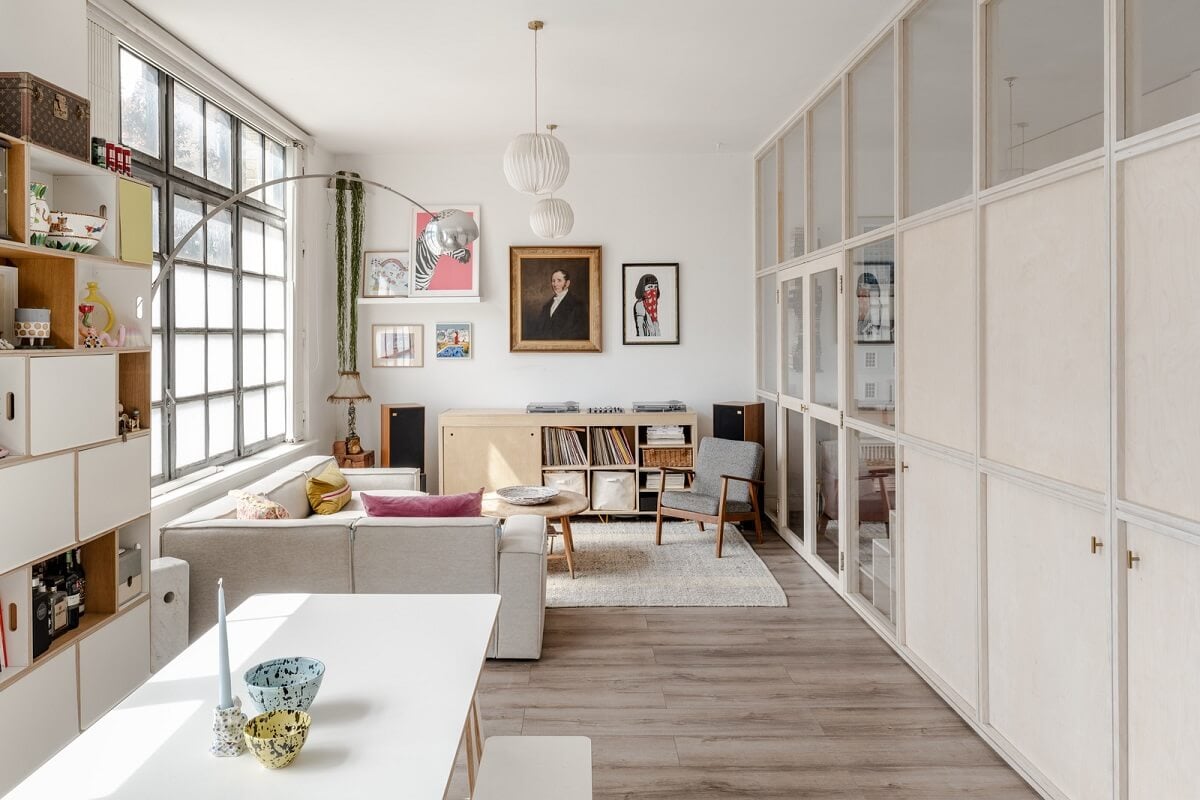 A Modern Scandinavian-Style Apartment in a Former London Mill 4 white london apartment with industrial windows