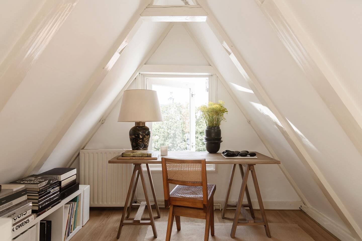 An Apartment with High Pitched Ceilings in an Amsterdam Canal House 18 attic room slanted ceilings home office