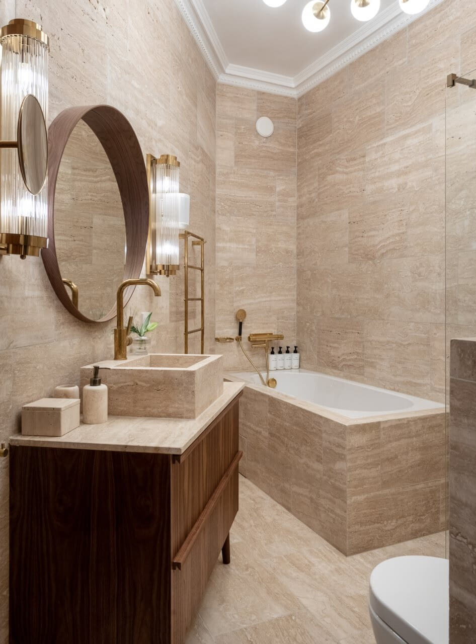 A Luxurious Stockholm Apartment with Period Features 24 bathroom with bath and shower