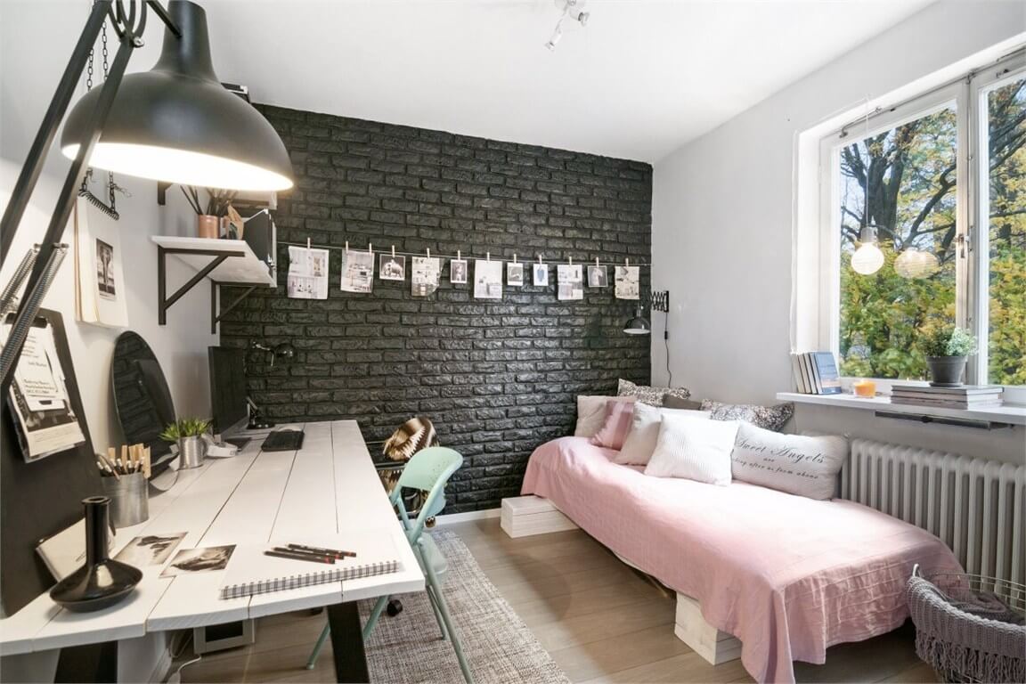 10 Easy Budget-Friendly Upgrades To Boost Your Home's Appeal 8 bedroom black painted brick wall nordroom