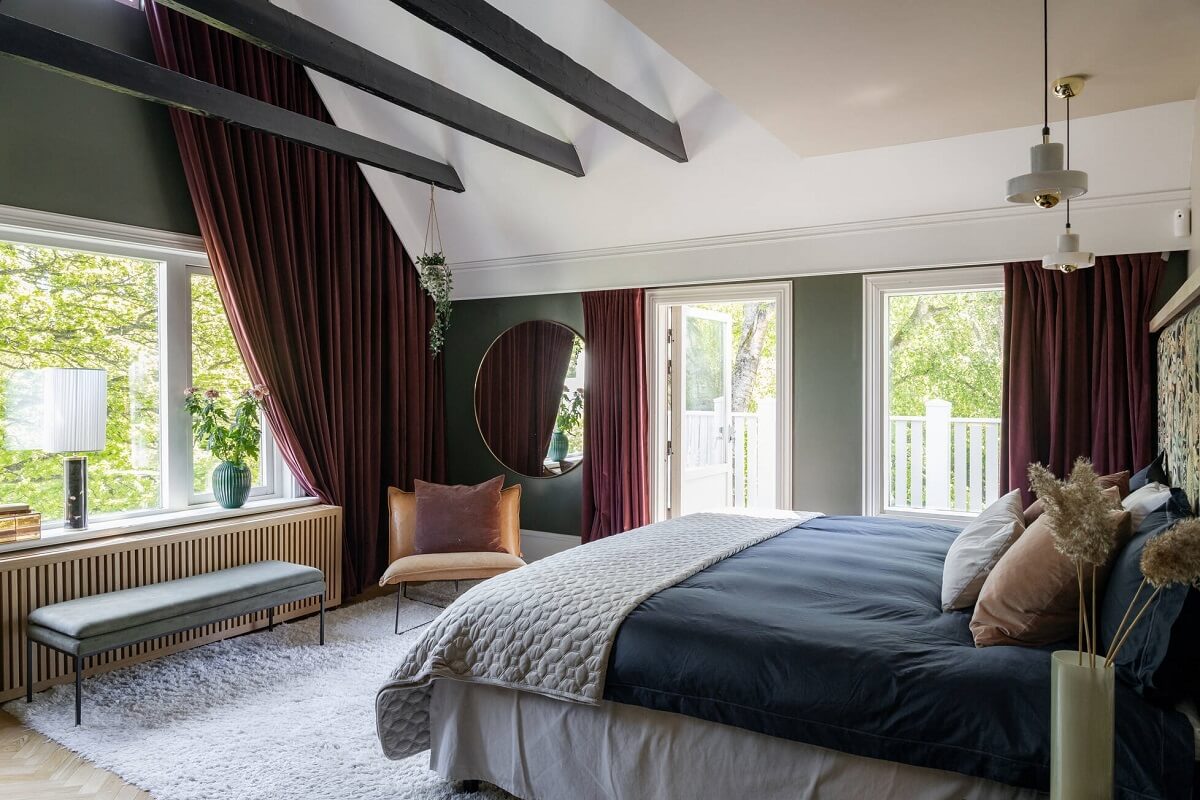 A Luxurious Early 20th Century Villa in Sweden 10 bedroom pitched ceiling