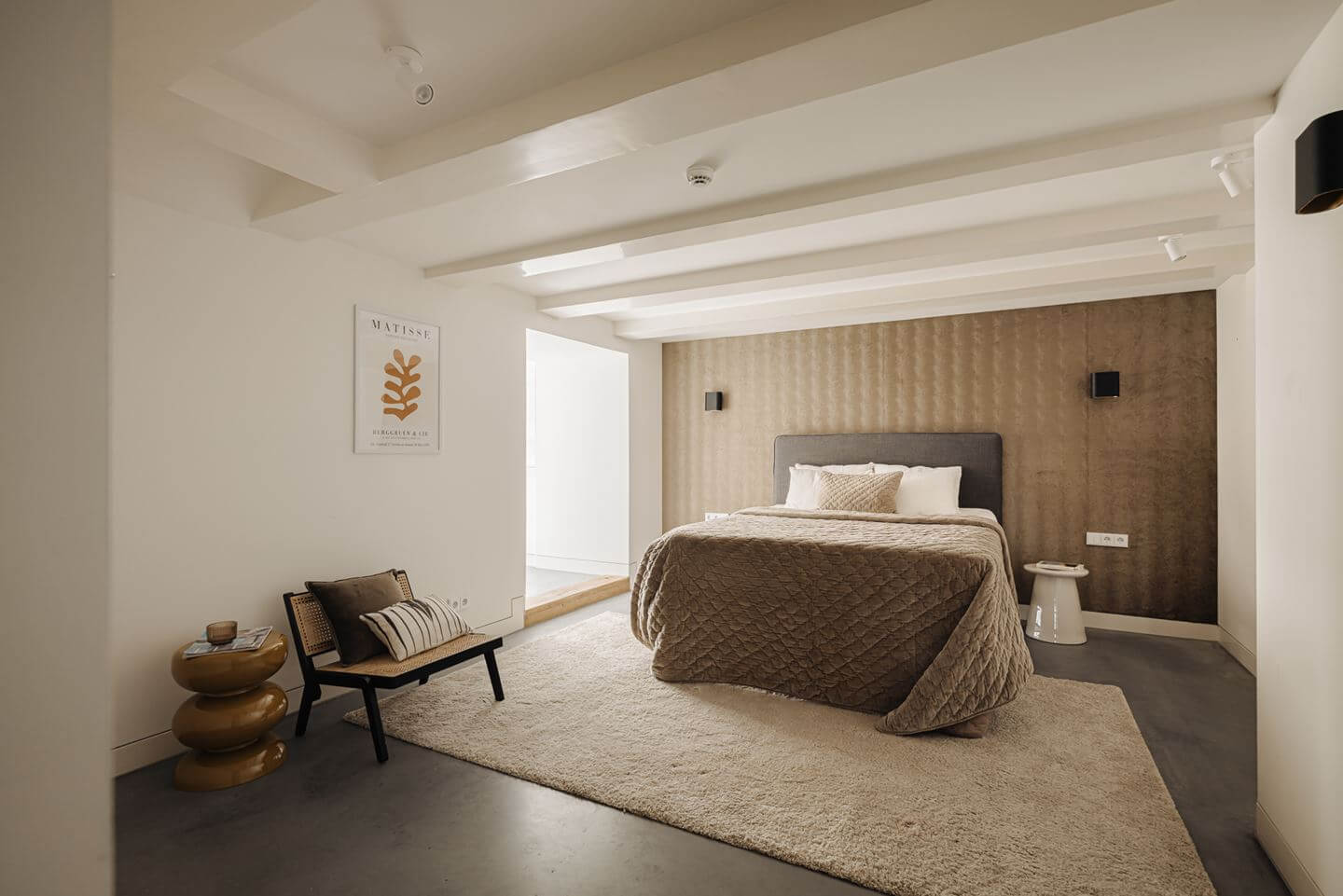 A Modern Apartment in an 18th Century Amsterdam Canal House 15 bedroom white painted ceiling beams