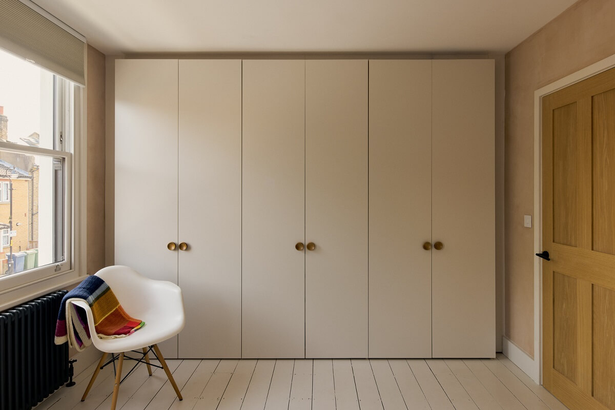 Douglas Fir and Natural Materials in a London Home 19 built in wardrobes