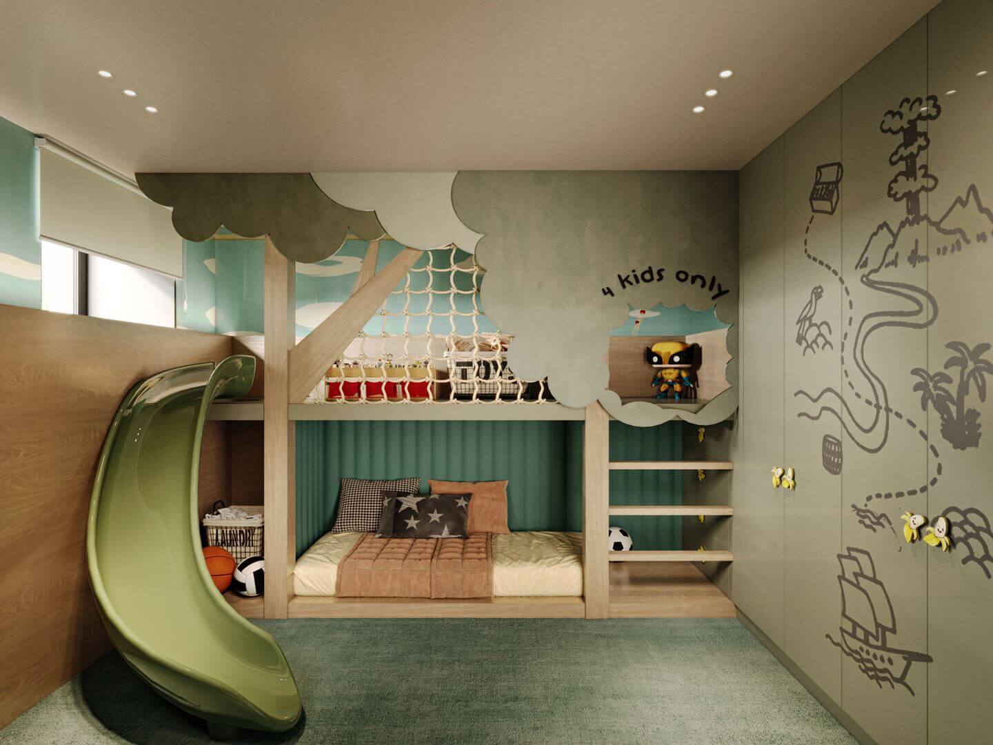A Luxurious Duplex Apartment in Amsterdam 10 childrens bedroom bunk bed 1 A Luxurious Duplex Apartment in Amsterdam