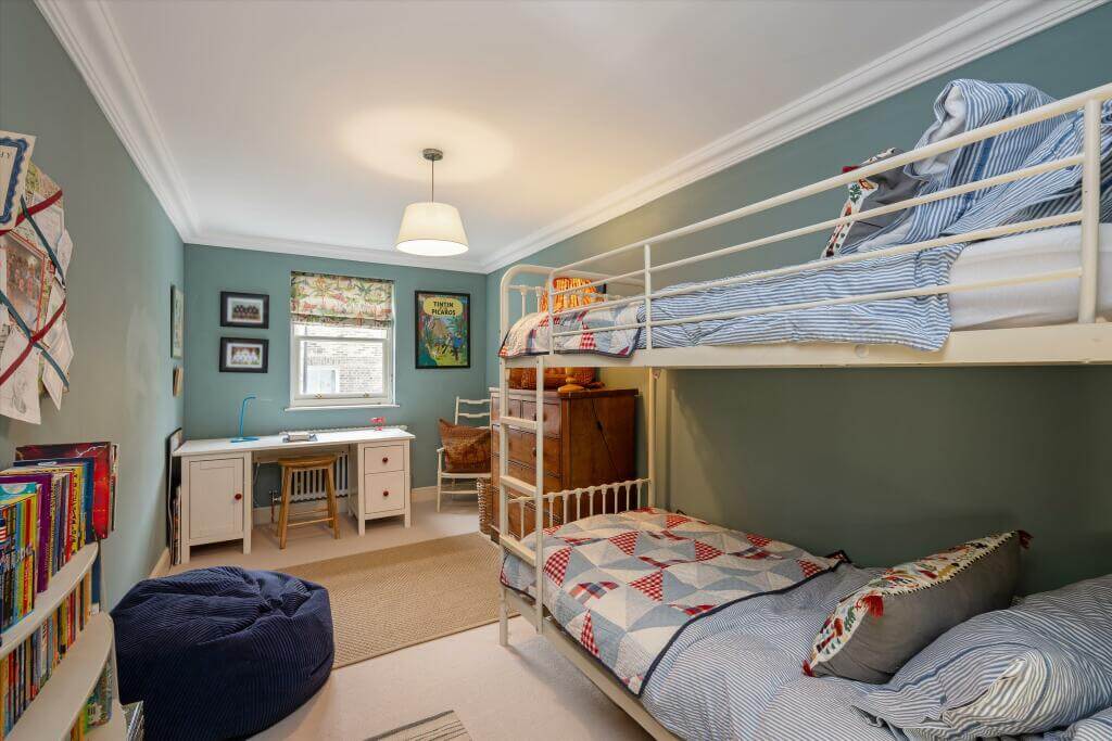 Cottage-style Interiors in a London Family Home 17 childrens bedroom with bunk beds