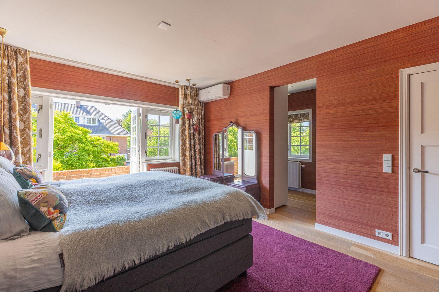 Bold Color Accents in a Dutch Family Home 16 colorful master bedroom