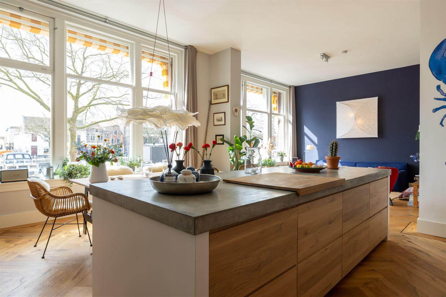 A Modern Duplex Apartment in The Netherlands 7 concrete worktop kitchen