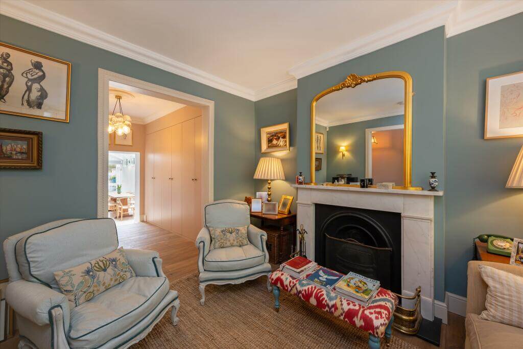 Cottage-style Interiors in a London Family Home 3 cottage style living room blue walls