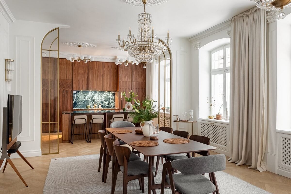 A Luxurious Stockholm Apartment with Period Features 2 dining room