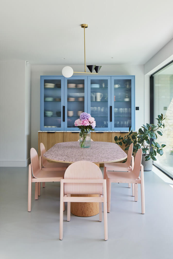 A London Family Home Decorated in Pastel Colors 6 dining space pastel colors