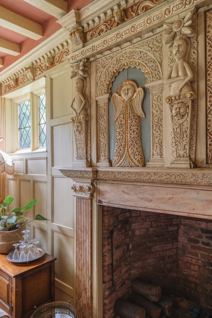 Magnificent Period Features in an English Tudor House 15 fireplace detail