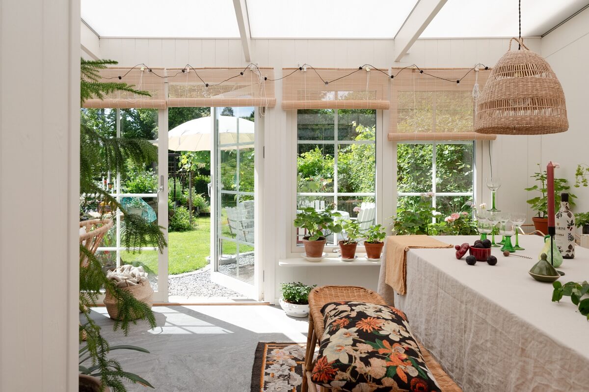 A Swedish Family Home with a Lovely Garden Room 7 garden room natural materials