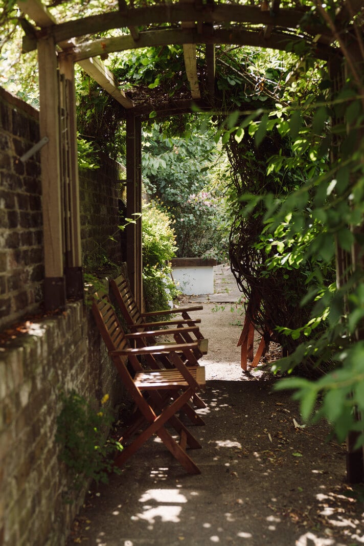 A Moody Color Palette and Eclectic Interiors in a London Apartment 18 garden seating 3 A Moody Color Palette and Eclectic Interiors in a London Apartment