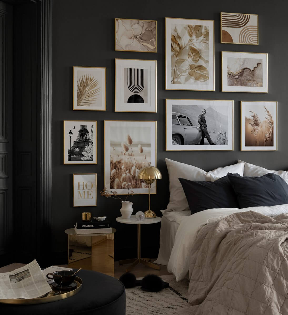 Boost Your Home's Value by Thousands with This Simple Paint Trick! 11 gray bedroom with gallery wall nordroom