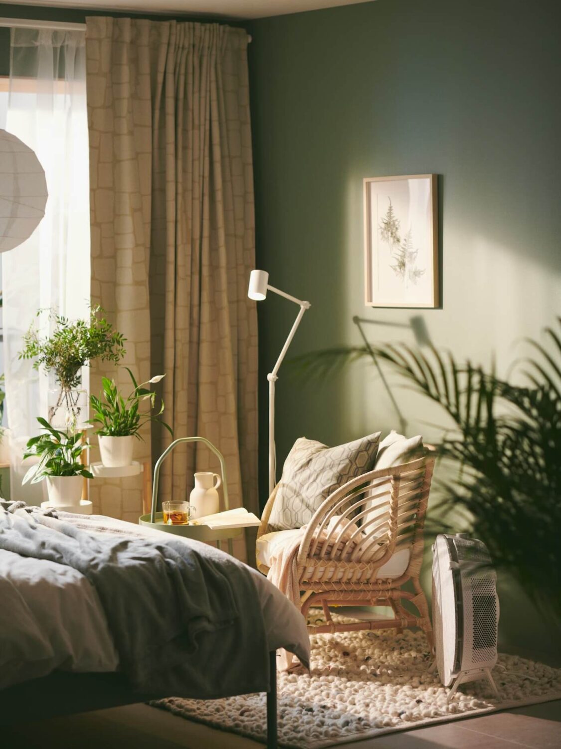 Valspar Color of the Year 2026: Warm Eucalyptus 11 green ikea bedroom buskbo rattan chair nordroom