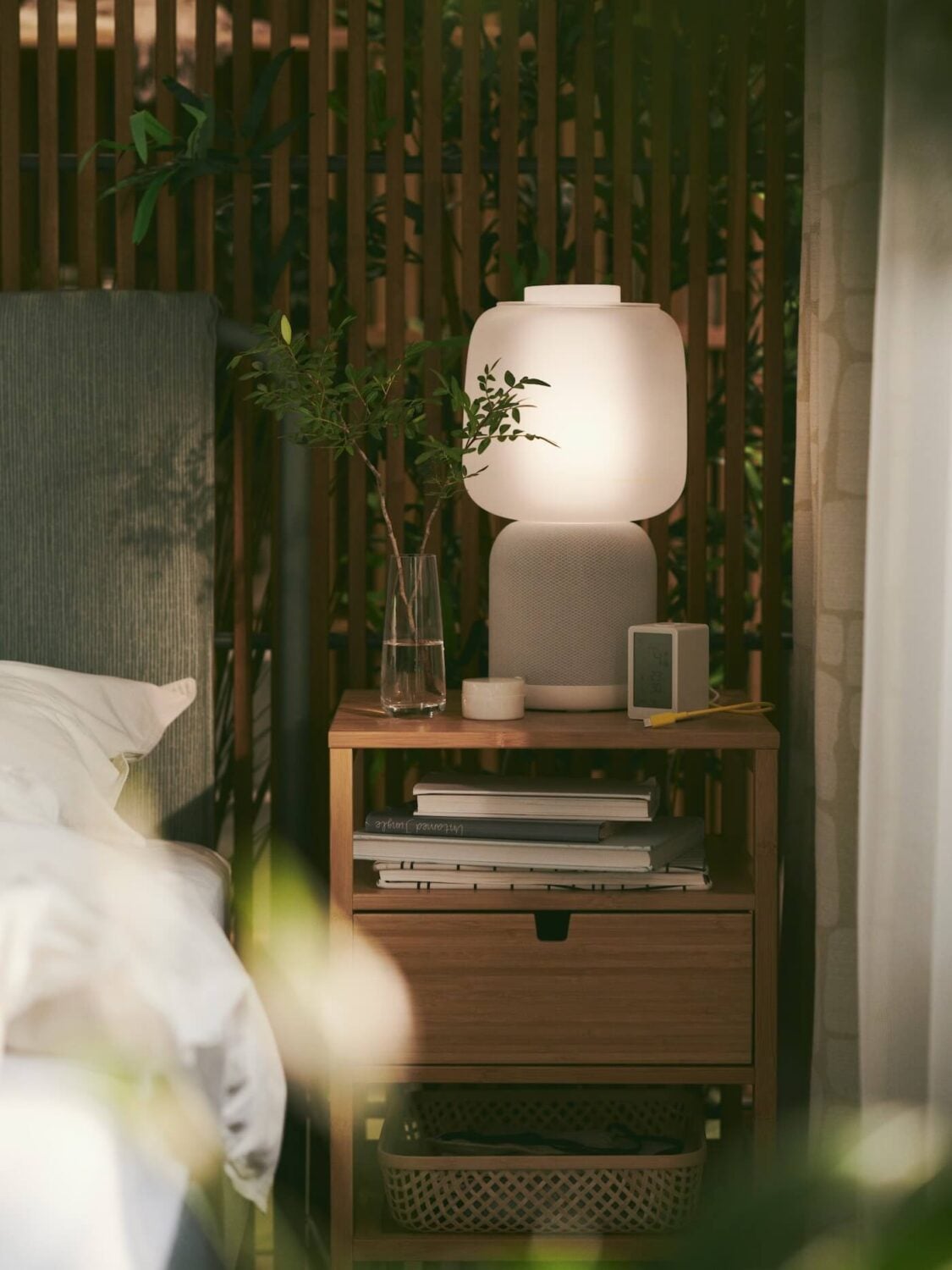 A Sage Green IKEA Bedroom with A Walk-In Closet 4 green ikea bedroom nordiska nightstand nordroom