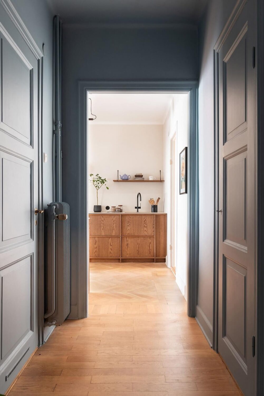 A Renovated Stockholm Apartment with Subtle Color Details 14 hallway