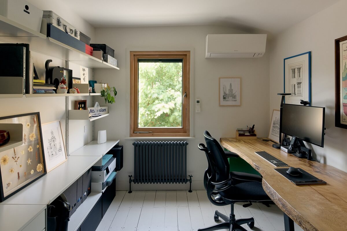 Douglas Fir and Natural Materials in a London Home 22 home office