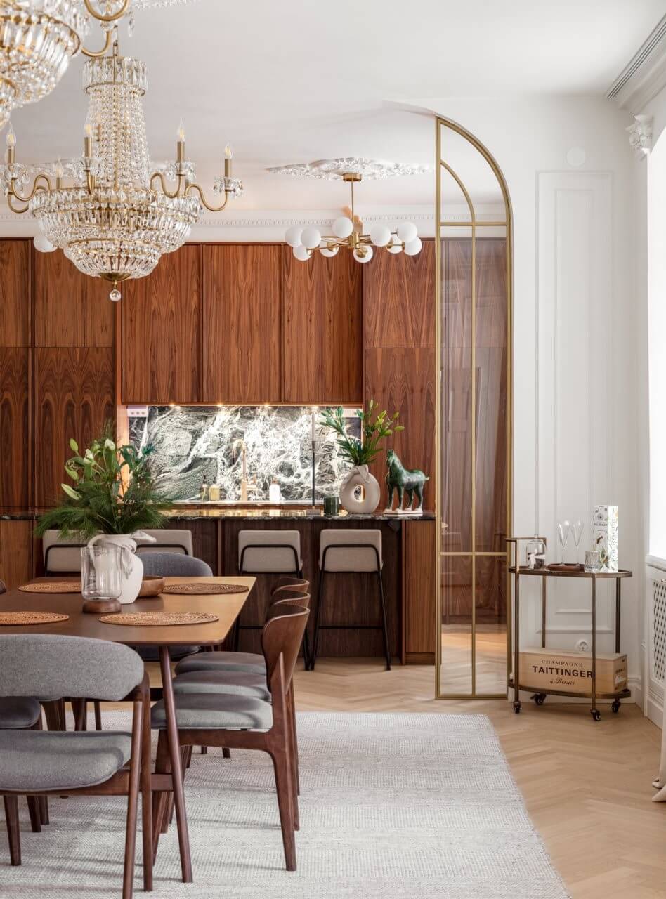 A Luxurious Stockholm Apartment with Period Features 6 kitchen dining space