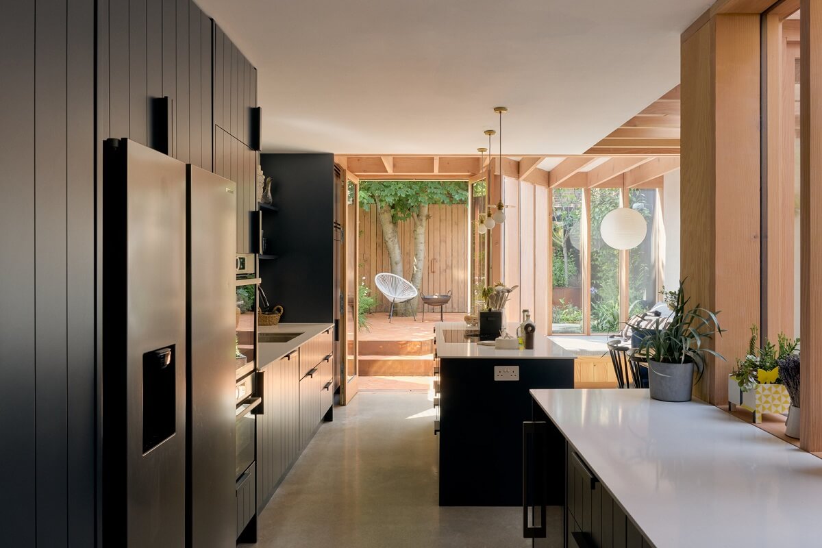 Douglas Fir and Natural Materials in a London Home 12 kitchen extension