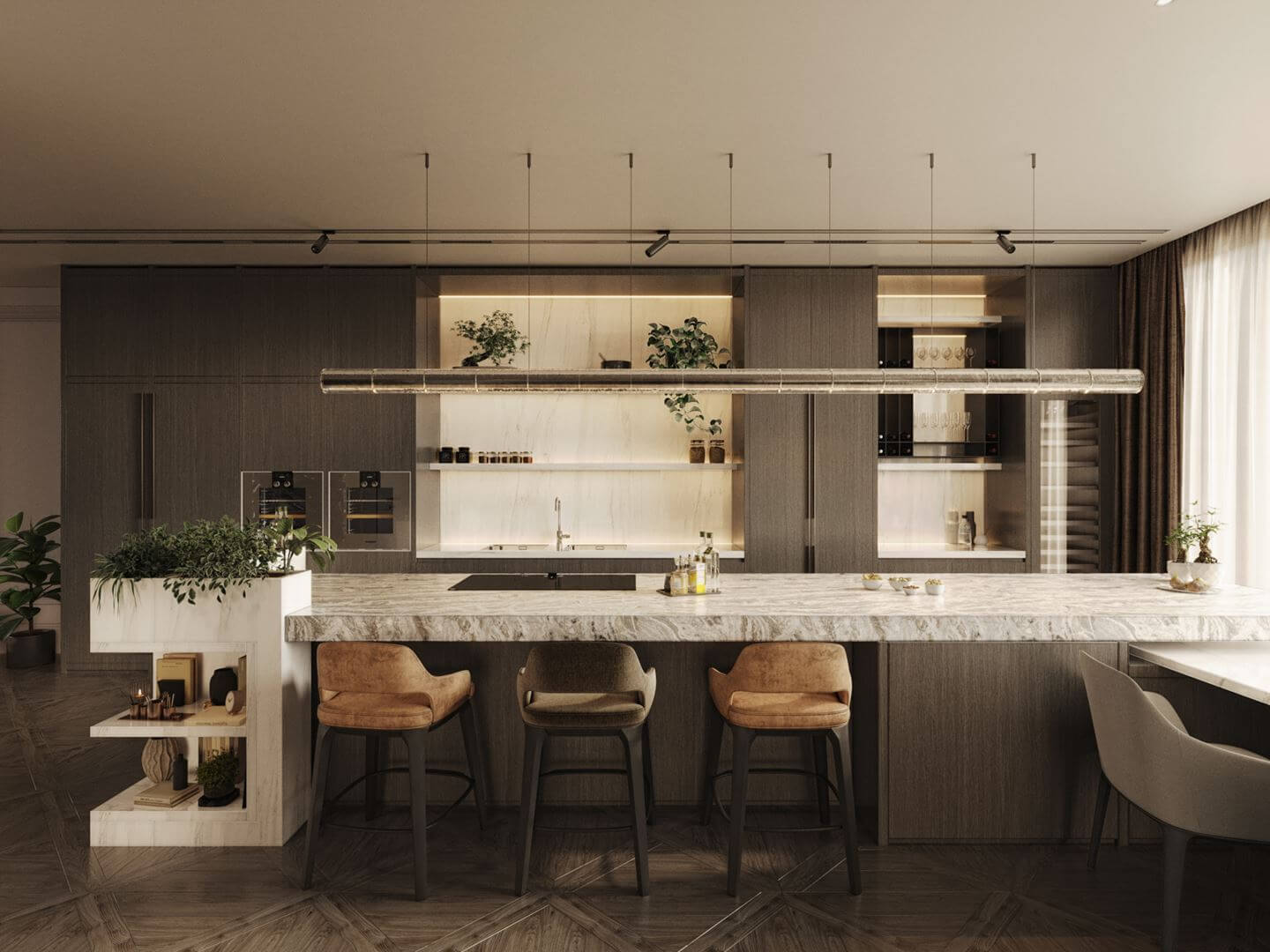 A Luxurious Duplex Apartment in Amsterdam 4 kitchen with island and bar seating A Luxurious Duplex Apartment in Amsterdam