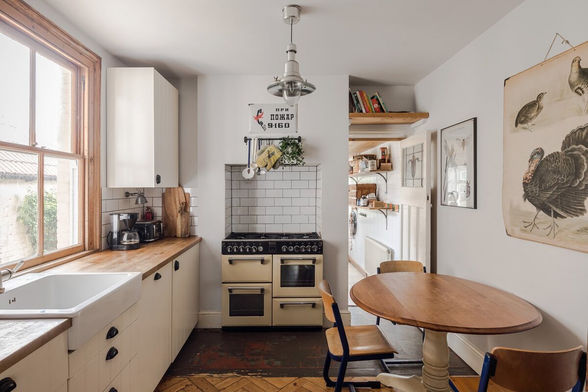 Pared-Back Interiors in a Late Victorian House 7 kitchen with small table