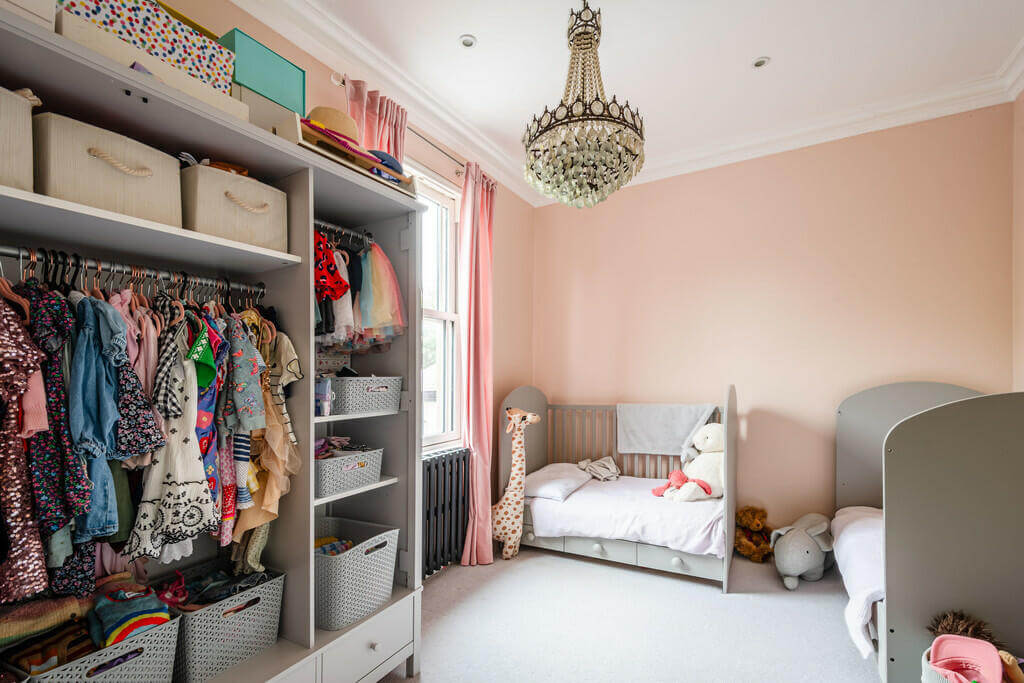 An Open Plan Victorian House with a Lush Green Garden 9 light pink nursery An Open Plan Victorian House with a Lush Green Garden