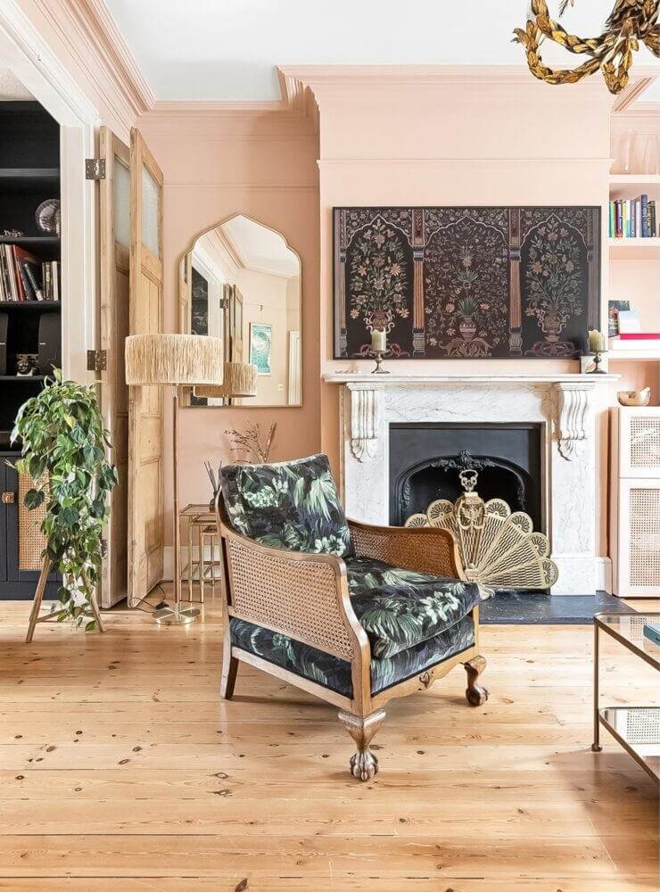 Playful Materials, Textures, and Colors in a London Home 6 living room detail