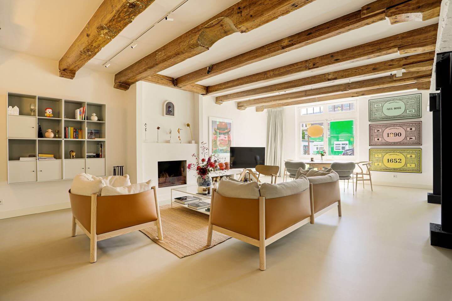 A Modern Apartment in a 17th Century Canal House in Amsterdam 4 living room with fireplace