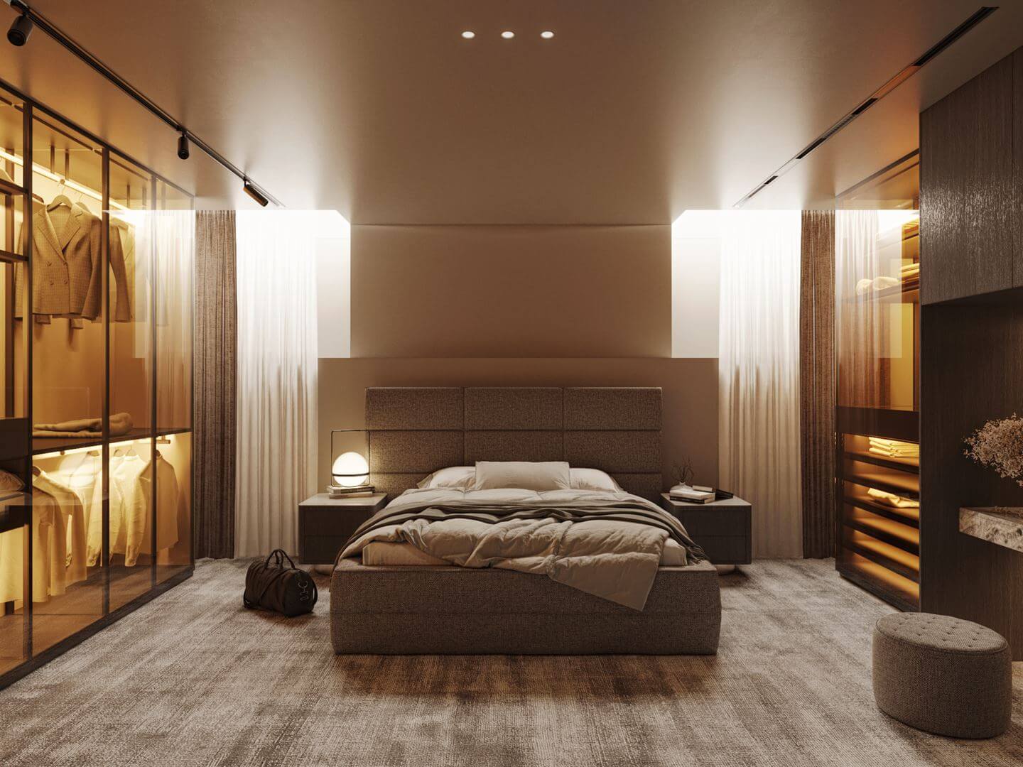 A Luxurious Duplex Apartment in Amsterdam 7 master bedroom open wardrobes A Luxurious Duplex Apartment in Amsterdam