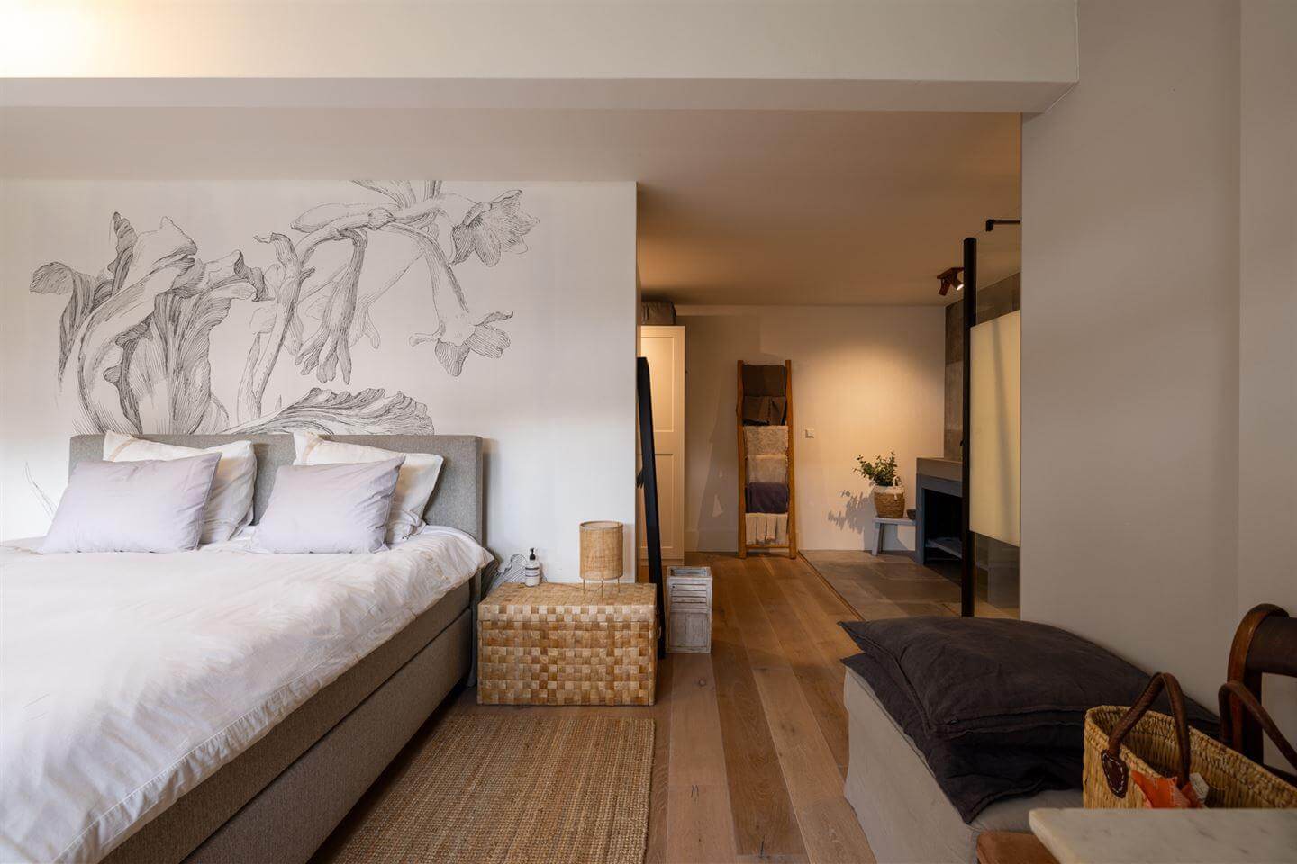 A Modern Duplex Apartment in The Netherlands 11 master bedroom with open bathroom