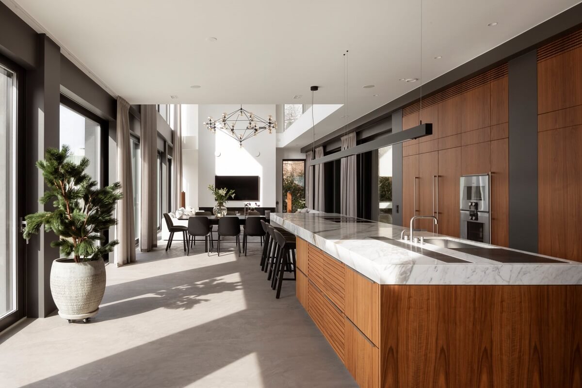 A Luxurious Architect-Designed Villa in Sweden 7 open plan kitchen living room