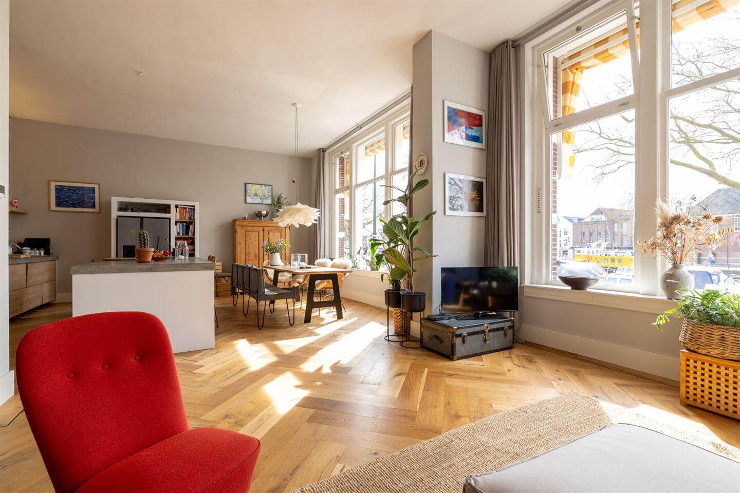 A Modern Duplex Apartment in The Netherlands 3 open plan living room kitchen dutch apartment