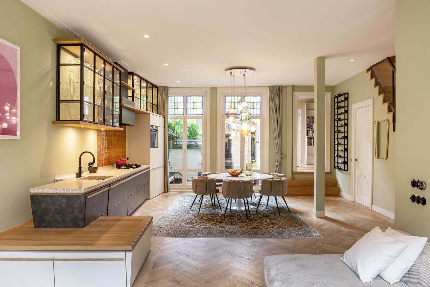 A Beautiful Renovated Duplex Apartment in Amsterdam 5 open plan living room kitchen