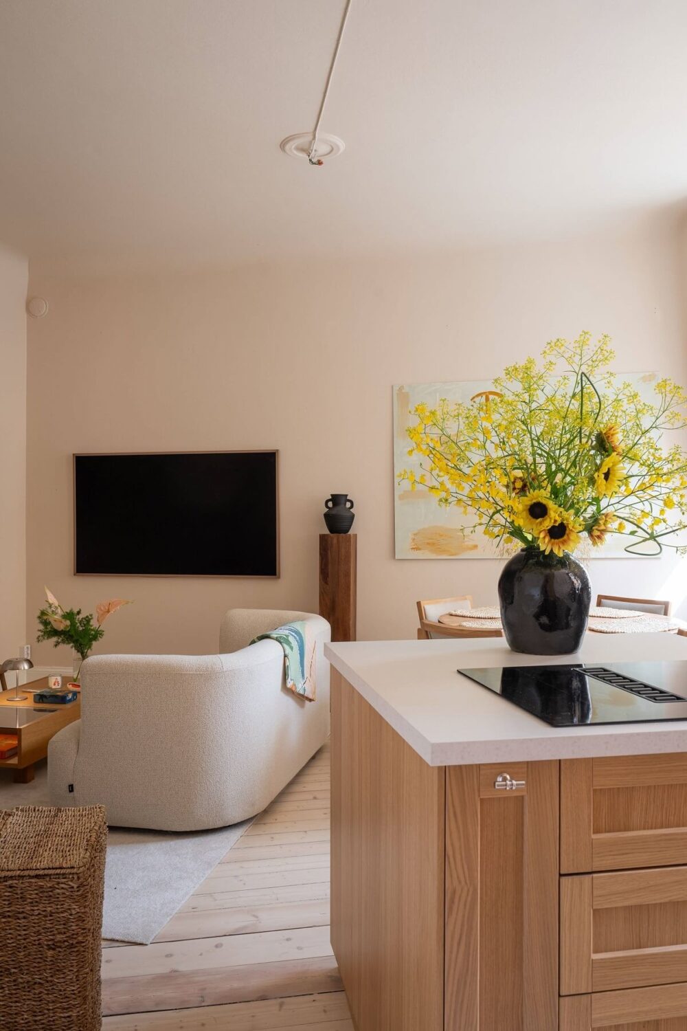 An Elegant Small Renovated Apartment in Stockholm 12 open plan living space
