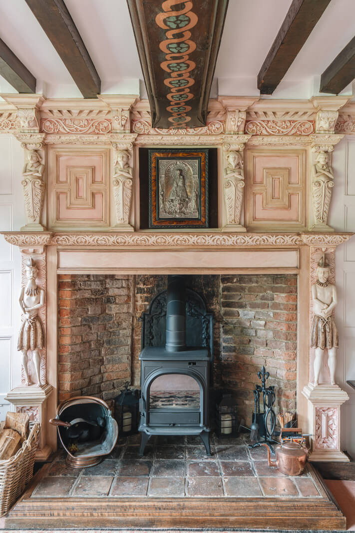 Magnificent Period Features in an English Tudor House 13 orante fireplace tudor house england